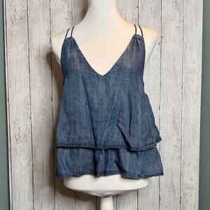 Love Stitch 100% Tencel Blue Layered Camisole